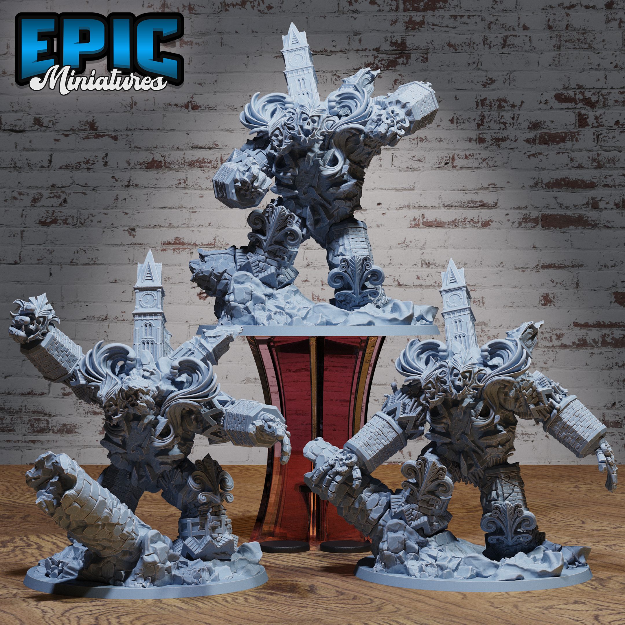Necro-Clock Death Golem Set / Magical Skeleton Creature / Giant Undead Skelet Beast / Evil Zombie Monster / Ancient Undead Guard / Rotting Evil Kingdom / Walking Dead Army / Graveyard Encounter